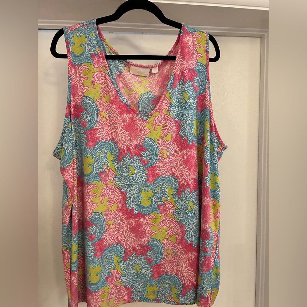 Belle by Kim Gravel Colorful Paisley Tank Top